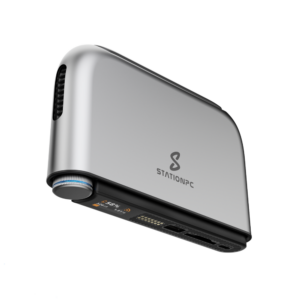 StationPC PocketCloud – Portable Handheld NAS, Dual M.2 NVMe SSD, LCD Display, Wi-Fi 6, Battery-Powered Private Cloud Backup